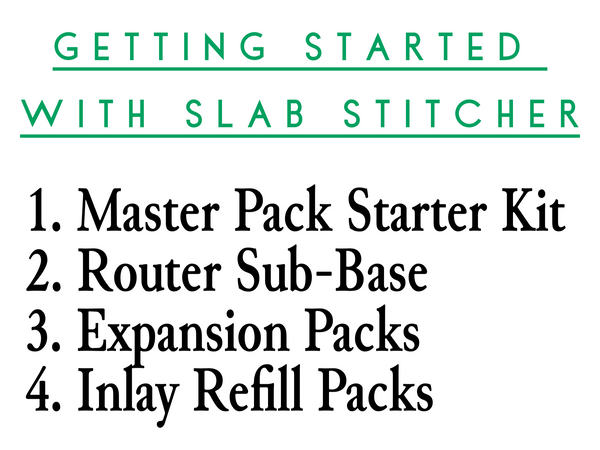 Supplies you need to get started on your journey with Slab Stitcher