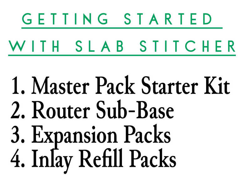 Supplies you need to get started on your journey with Slab Stitcher