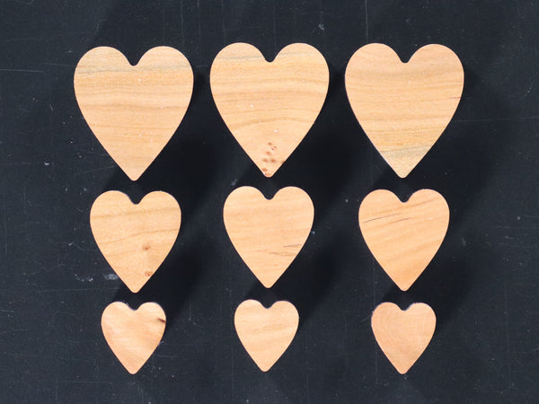 Heart Inlays--Multi-Size Solid Heart Inlays