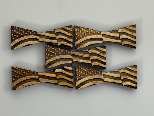 Bowtie--Small Patriotic Waving Flag Inlays (1112S Series)