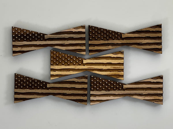 Bowtie--Medium Patriotic Rustic Flag Bowtie Inlays (1112M Series)