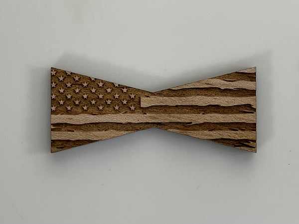 Bowtie--Large Patriotic Rustic Flag Bowtie Inlays (1112L Series)