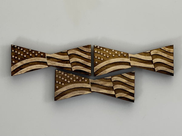 Bowtie--Small Patriotic Waving Flag Inlays (1112S Series)