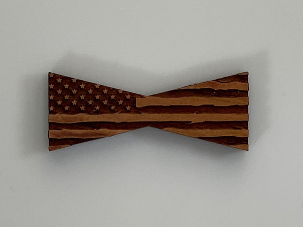Bowtie--Small Patriotic Rustic Flag Bowtie Inlays (1112S Series)
