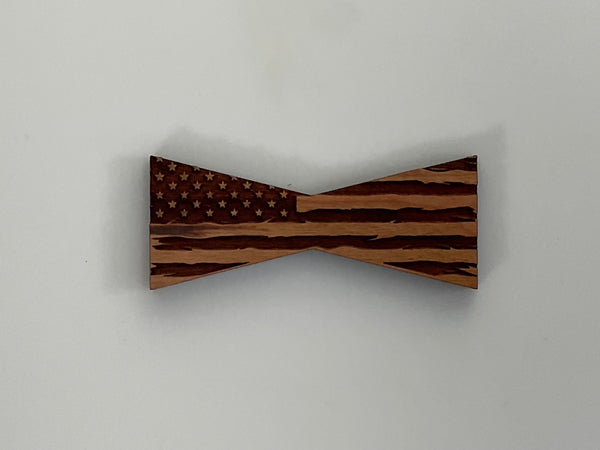 Bowtie--Medium Patriotic Rustic Flag Bowtie Inlays (1112M Series)