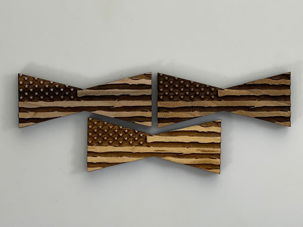 Bowtie--Medium Patriotic Rustic Flag Bowtie Inlays (1112M Series)