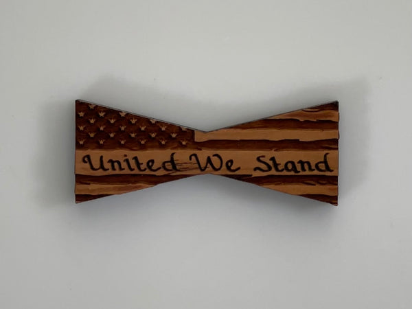 Bowtie--Small Patriotic United We Stand Flag Bowtie Inlays (1112S Series)