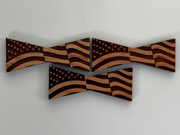 Bowtie--Medium Patriotic Waving Flag Bowtie Inlays (1112M Series)