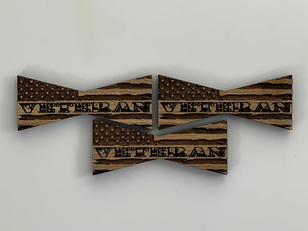 Bowtie--Medium Patriotic Veteran Flag Bowtie Inlays (1112M Series)