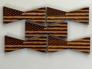 Bowtie--Large Patriotic Rustic Flag Bowtie Inlays (1112L Series)