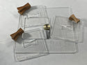 A close up of Slab Stitcher's Cherry Wood Bowtie Master Pack Starter Kit. 