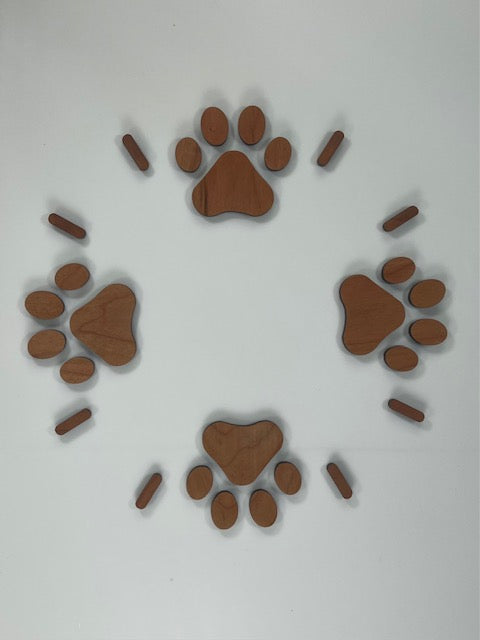 Clock--Dog Print Inlays