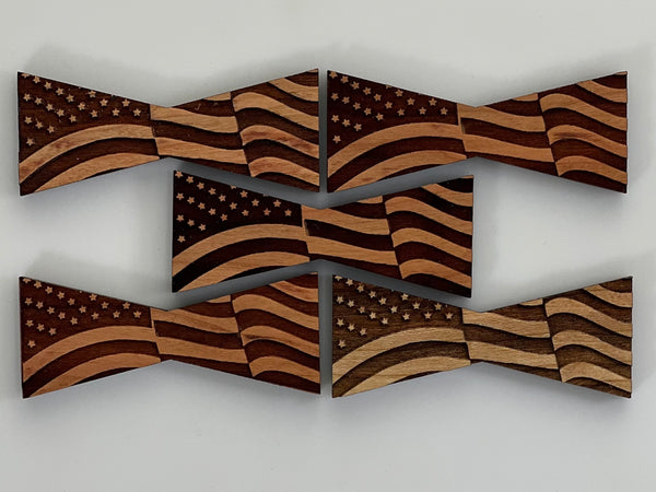 Bowtie--Medium Patriotic Waving Flag Bowtie Inlays (1112M Series)