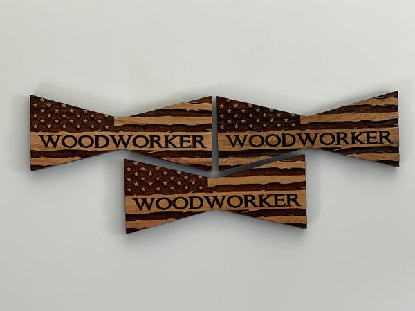 Bowtie--Large Patriotic Woodworker Flag Bowtie Inlays (1112L Series)