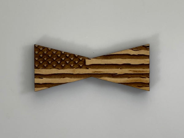 Bowtie--Medium Patriotic Rustic Flag Bowtie Inlays (1112M Series)