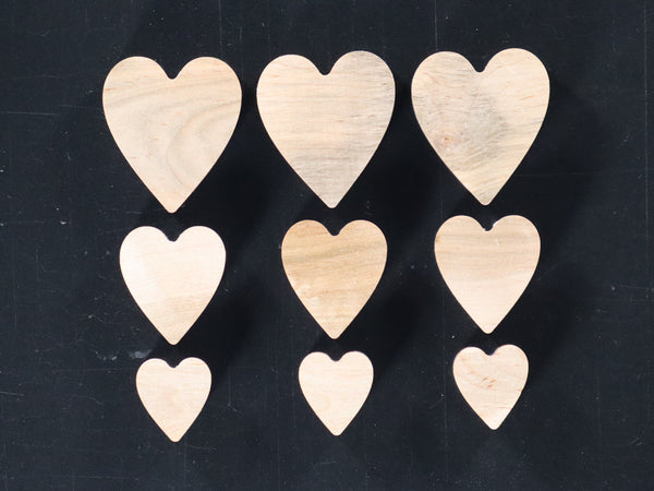 Heart Inlays--Multi-Size Solid Heart Inlays