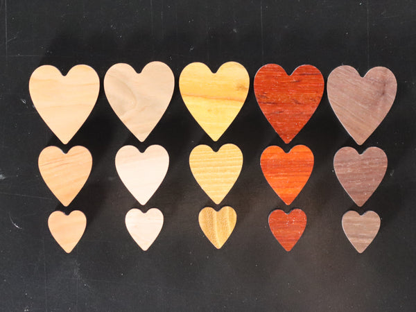 Heart Inlays--Multi-Size Solid Heart Inlays