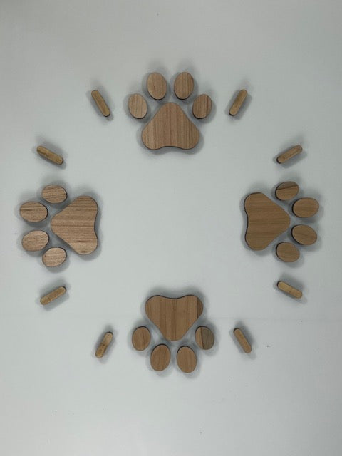 Clock--Dog Print Inlays