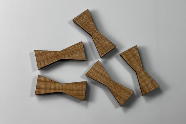 Limited Edition--1/4" Curly Ash Bowtie Inlays (1112 Series)