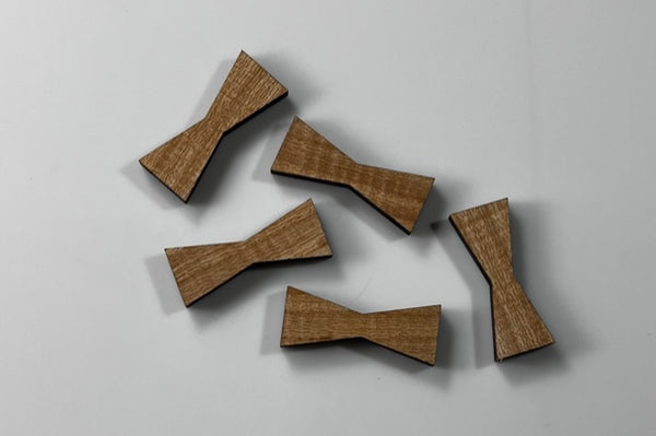 Limited Edition--1/4" Curly Ash Bowtie Inlays (1112 Series)