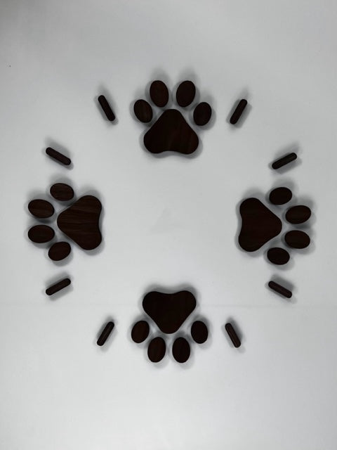 Clock--Dog Print Inlays