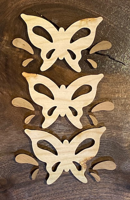 Cherry Inset Two-Tone Butterflies