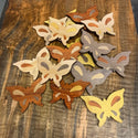 A Mix and Match of all 5 Butterfly inlay species offered by Slab Stitcher (cherry, maple, Osage, padauk, walnut)