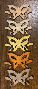 All 5 wood species offered in Slab Stitcher's Multi-Pack Butterfly 2.0 Wooden Inlays