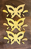 Three Osage Wood Inset Two-Tone Butterfly Inlays by Slab Stitcher
