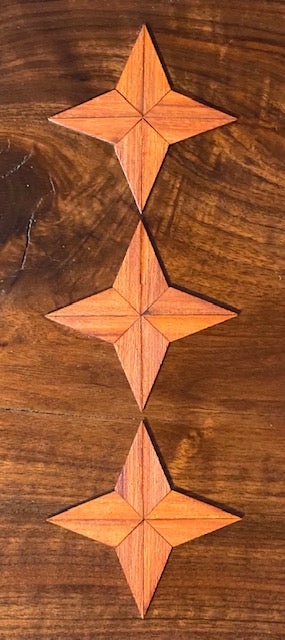 Padauk 4 Point Star Inlays