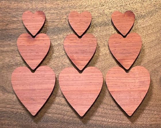 Padauk Heart Inlays