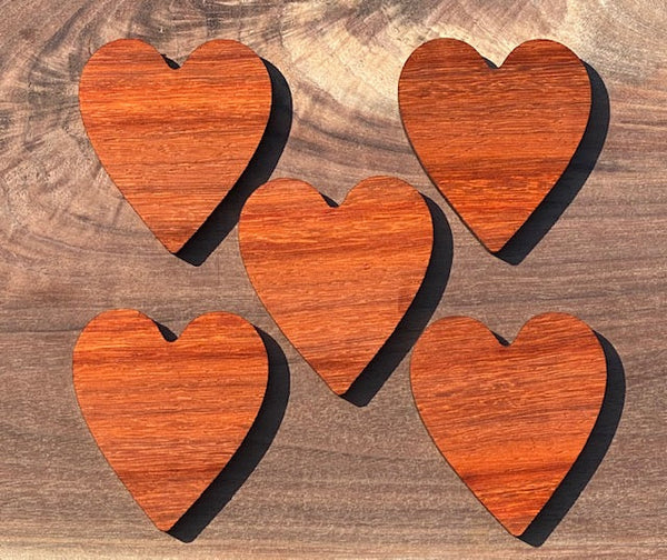 Padauk Large Heart Inlays