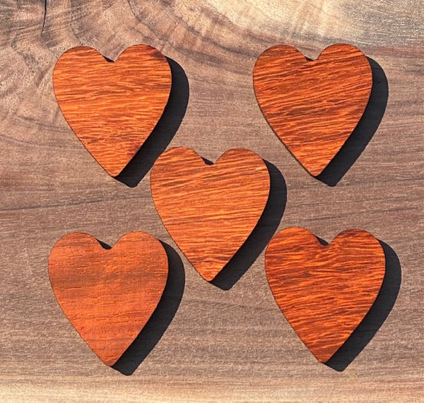 Padauk Medium Heart Inlays