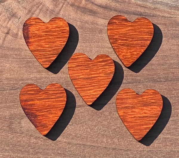 Padauk Small Heart Inlays