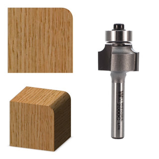 A 1/8" radius router bit for wood-working router base  round over bit