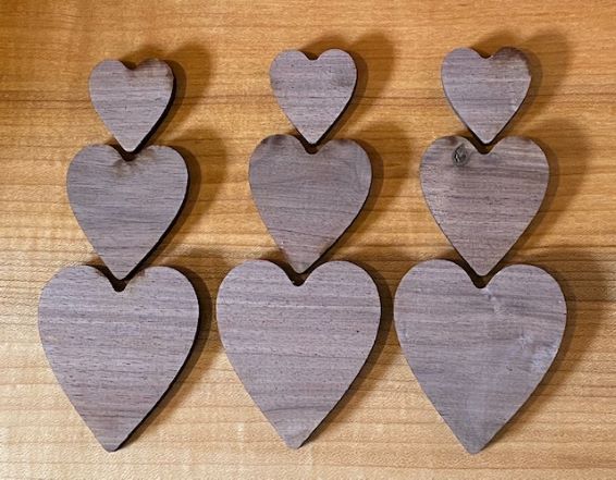Walnut Heart Inlays