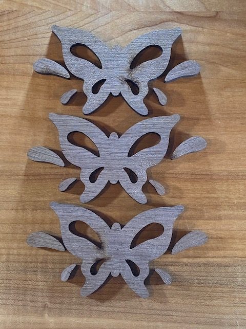 Walnut Inset Two-Tone Butterfly Inlays (3 pack) made by Slab Stitcher