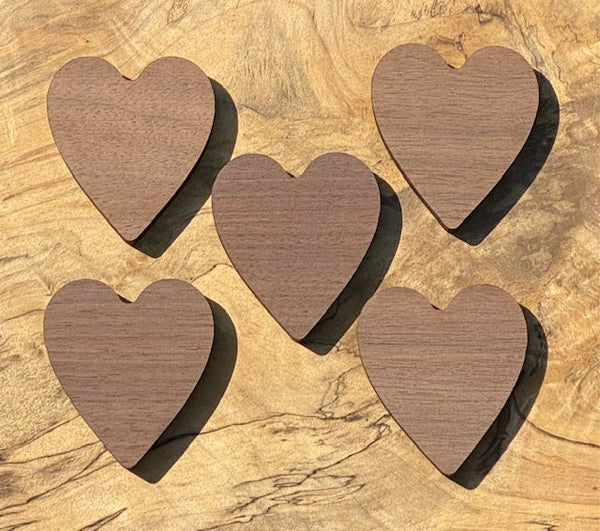 Walnut Medium Heart Inlays
