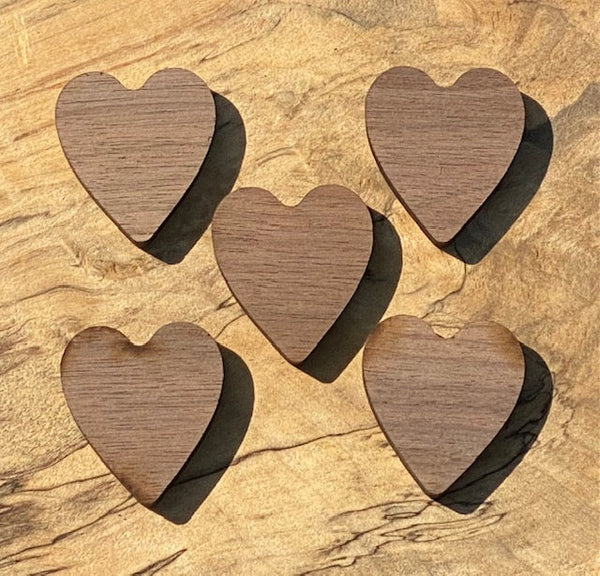Walnut Small Heart Inlays