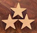 Three Walnut Solid 1/4" 5 Point Star Wooden Inlays made by Slab Stitcher